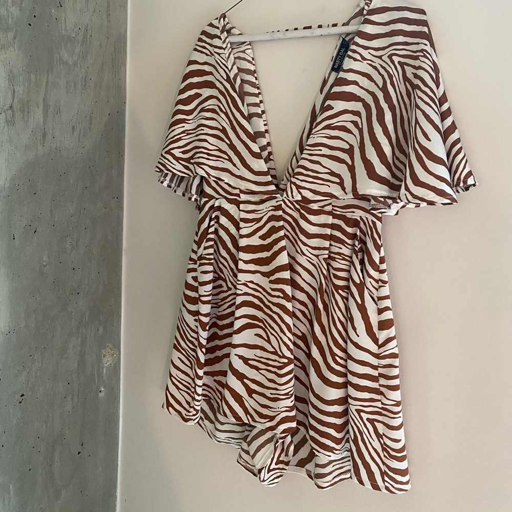 Brown zebra print jumper